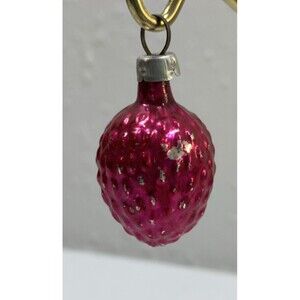 Vintage Antique West Germany Glass Bumpy Strawberry Ornament Christmas